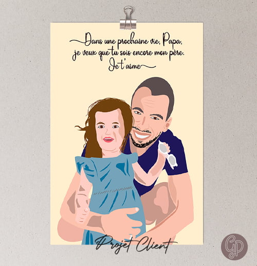 Illustration-Pere-et-fille-minimaliste---Graphix-Pro