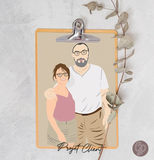 Illustration-de-couple-minimaliste-Graphix-Pro