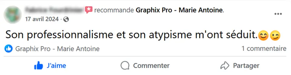 Avis Client - Marie Antoine - Graphix Pro