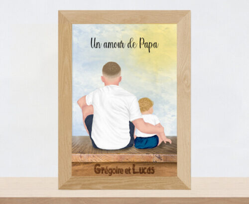 Portrait de Famille "L'amour d'un Papa" | Cadeau personnalisé
