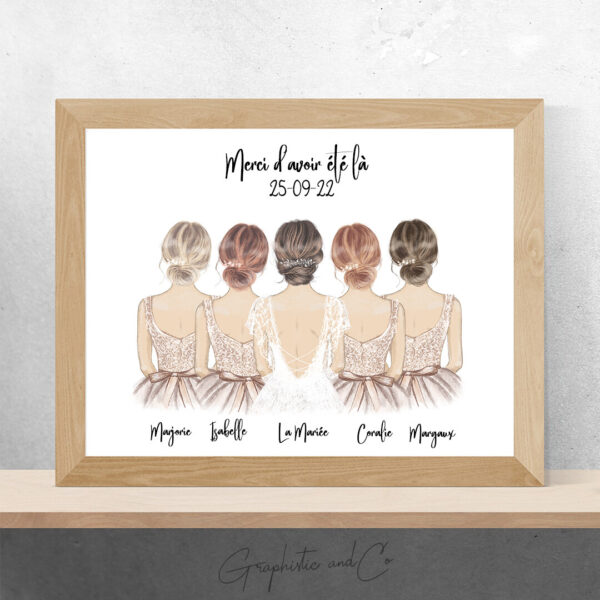 Portrait de Mariage | Cadeau de demande aux Témoins