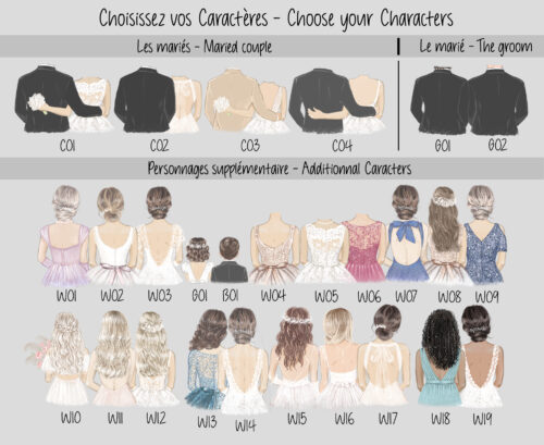 Portrait de Mariage | Cadeau de demande aux Témoins Portrait de Mariage | Cadeau de demande aux Témoins