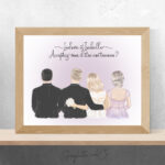 3026820603 Portrait de Mariage | Cadeau de demande aux Témoins