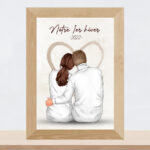 Portrait de Famille enlacée personnalise Portrait de Famille enlacée personnalise