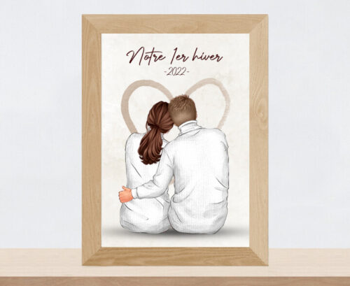 Portrait de Famille enlacée personnalise Portrait de Famille enlacée personnalise