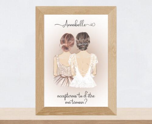 Portrait de Mariage | Cadeau de demande aux Témoins Portrait de Mariage | Cadeau de demande aux Témoins
