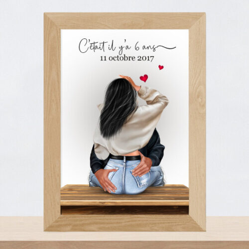 Portrait personnalisé de Couple "sensualité" | Cadeau de Saint Valentin, Noël