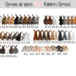 Lapins Portrait de Famille enlacée avec animaux