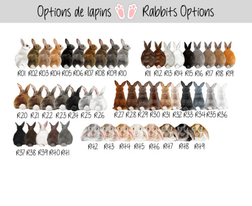 Lapins Portrait de Famille enlacée avec animaux