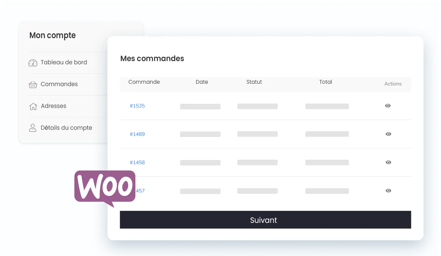 Création boutique Woocommerce "Mon compte" personnalisé