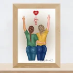 Cadeau personnalisé Portrait meilleures amies