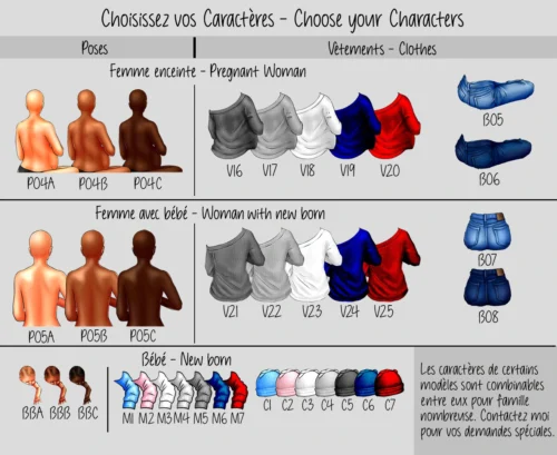 Caractères femmes - Portraits personnalisés