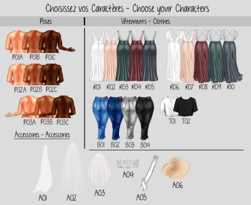 Caractere Portrait personnalisé "La Team de la mariée"