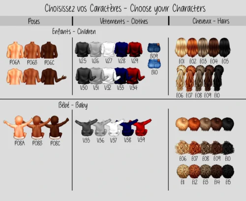 Caractères enfants - Portraits personnalisés