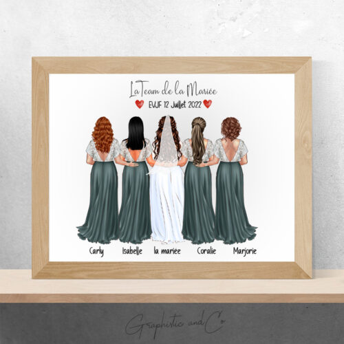 Portrait personnalisé "La Team de la mariée"