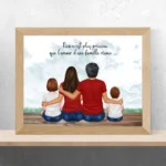 Portrait de famille personnalisé avec animaux