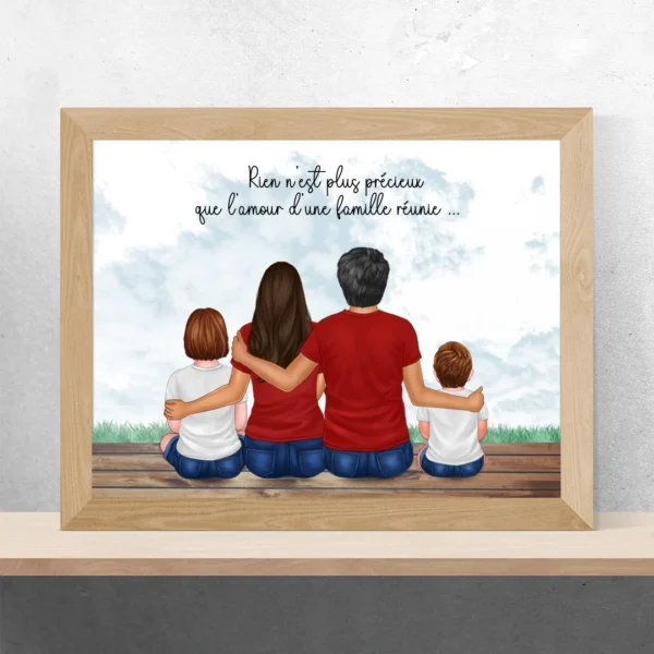 Portrait de famille personnalisé avec animaux