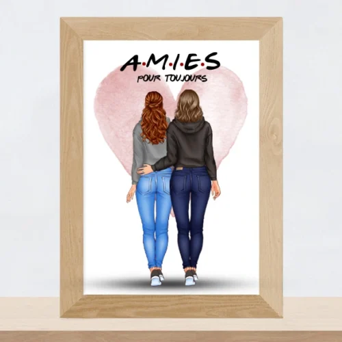 Portrait "Amies pour toujours" - Cadeau meilleures amies