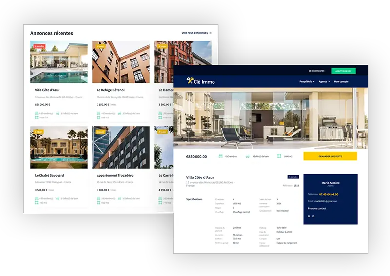 Création de site web immobilier sur mesure - Graphix pro.