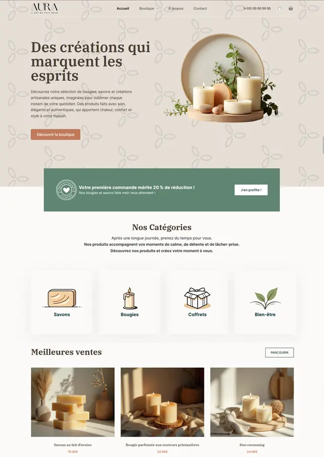 Boutique Ecommerce pour créateurs