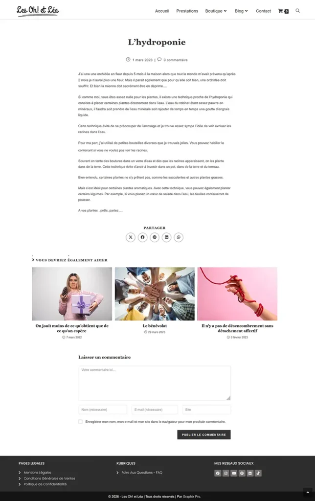 Refonte Page Article - Graphix Pro