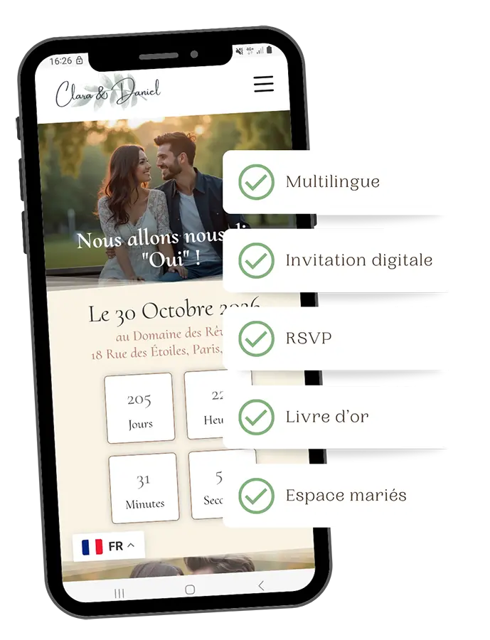 Création de site privé de mariage