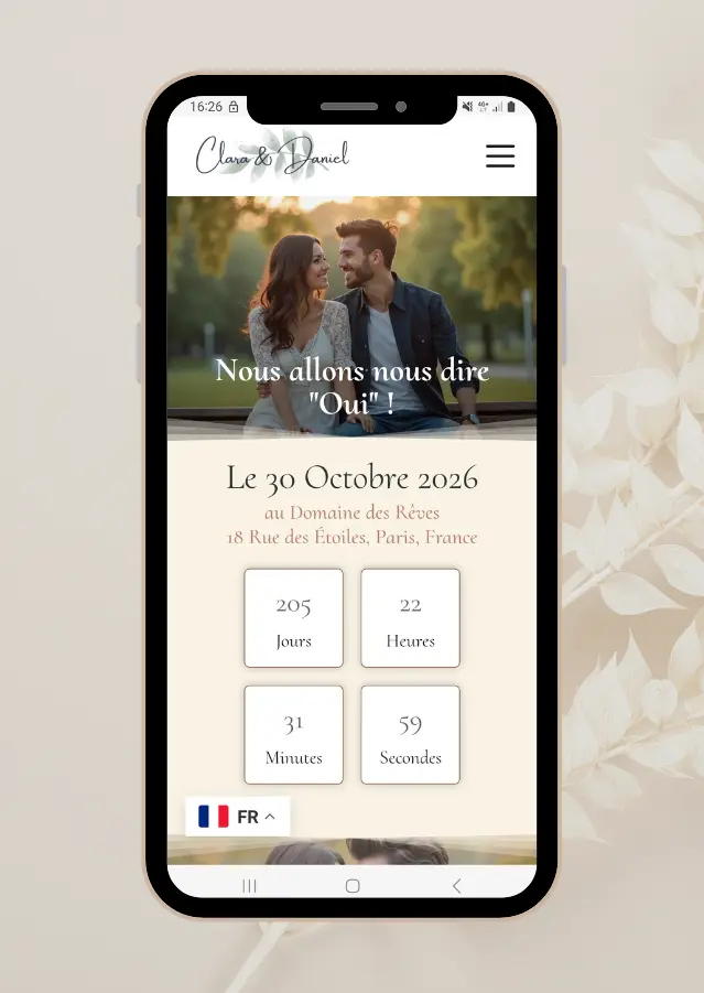 Site prive de mariage multilingue - Graphix Pro